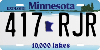 MN license plate 417RJR
