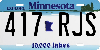 MN license plate 417RJS