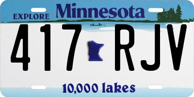 MN license plate 417RJV