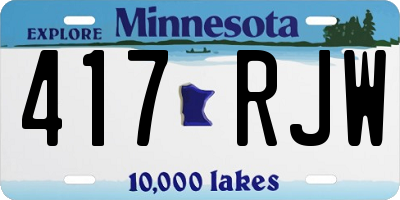 MN license plate 417RJW