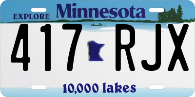 MN license plate 417RJX