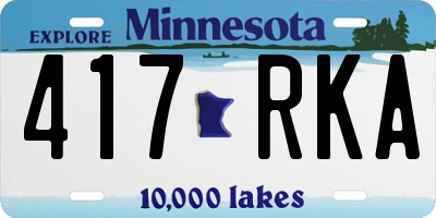 MN license plate 417RKA