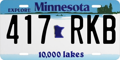 MN license plate 417RKB