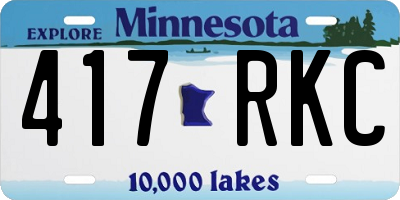MN license plate 417RKC