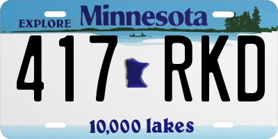 MN license plate 417RKD