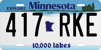 MN license plate 417RKE