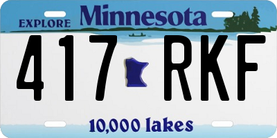 MN license plate 417RKF