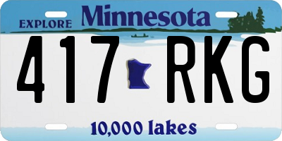MN license plate 417RKG
