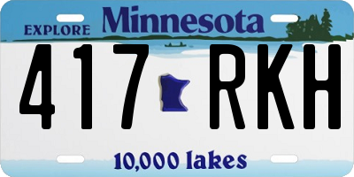 MN license plate 417RKH
