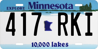 MN license plate 417RKI