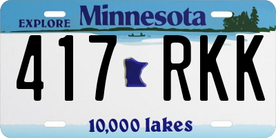 MN license plate 417RKK