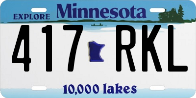 MN license plate 417RKL