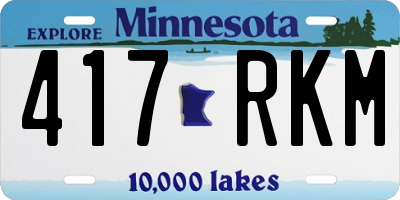 MN license plate 417RKM
