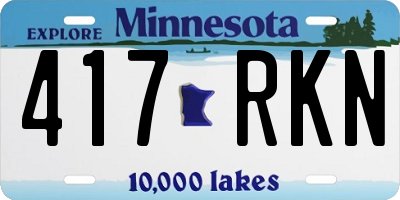 MN license plate 417RKN