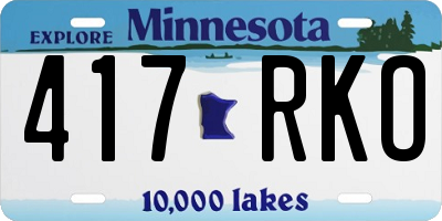 MN license plate 417RKO