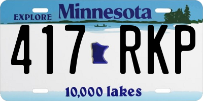 MN license plate 417RKP