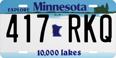 MN license plate 417RKQ