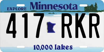 MN license plate 417RKR