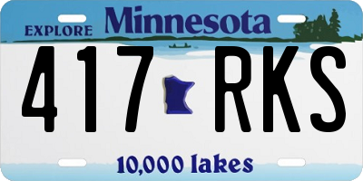 MN license plate 417RKS