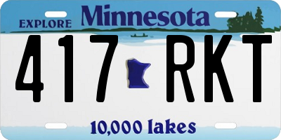 MN license plate 417RKT