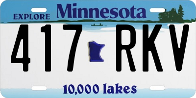 MN license plate 417RKV