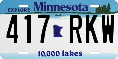 MN license plate 417RKW