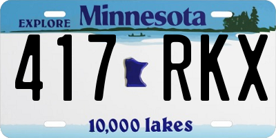 MN license plate 417RKX