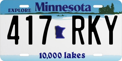 MN license plate 417RKY