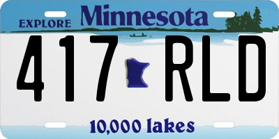 MN license plate 417RLD