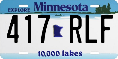 MN license plate 417RLF