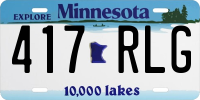 MN license plate 417RLG