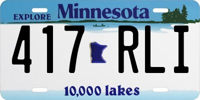 MN license plate 417RLI