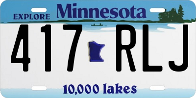 MN license plate 417RLJ