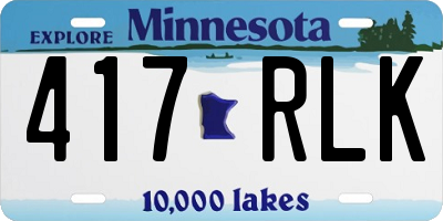 MN license plate 417RLK