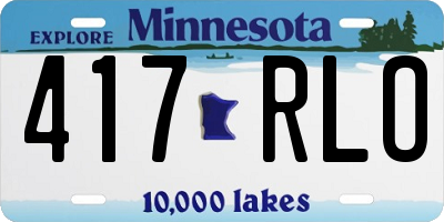 MN license plate 417RLO