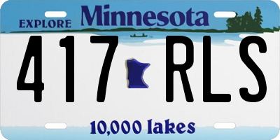 MN license plate 417RLS