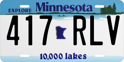 MN license plate 417RLV