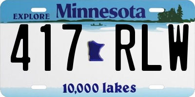 MN license plate 417RLW