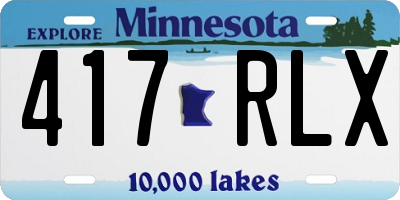 MN license plate 417RLX