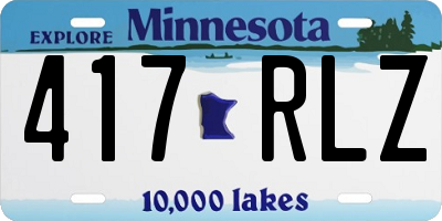 MN license plate 417RLZ