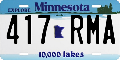 MN license plate 417RMA