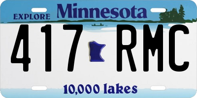 MN license plate 417RMC