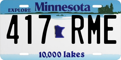 MN license plate 417RME