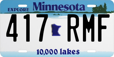 MN license plate 417RMF
