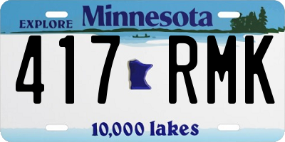 MN license plate 417RMK