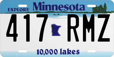 MN license plate 417RMZ