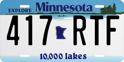 MN license plate 417RTF