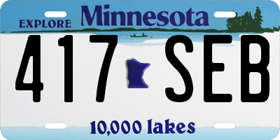 MN license plate 417SEB