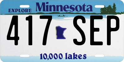 MN license plate 417SEP