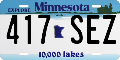MN license plate 417SEZ